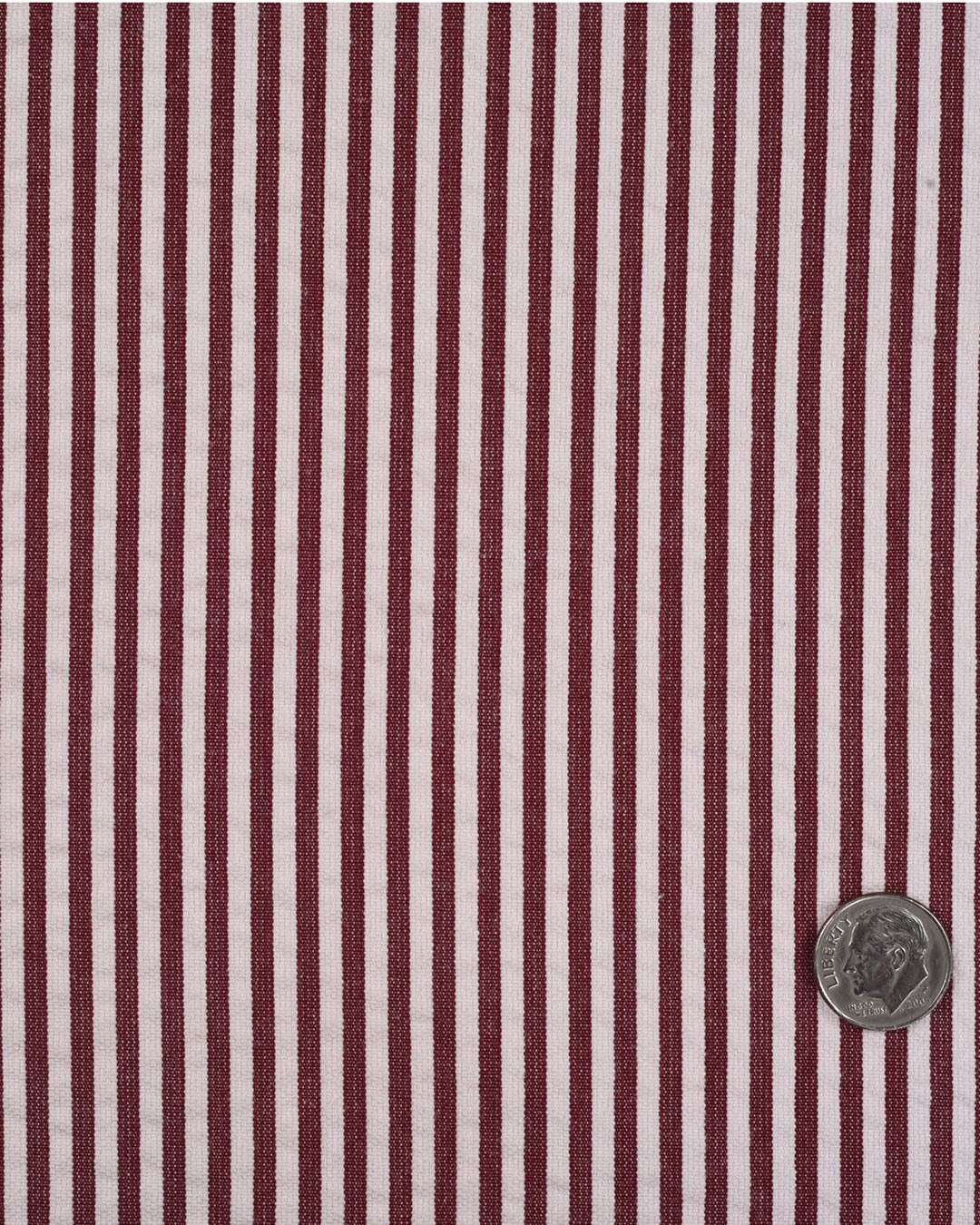 Shorts in Rose Red White Bengal Stripes Seersucker - 2
