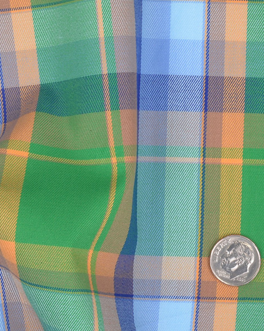 Green Yellow Blue Tartan Checks Twill - 5