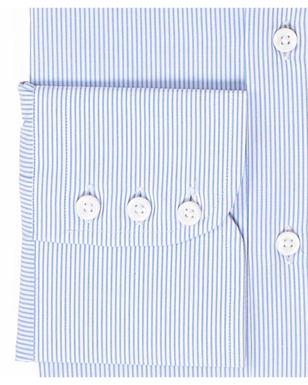 Blue on White Pin Stripes Dress Shirt - 3