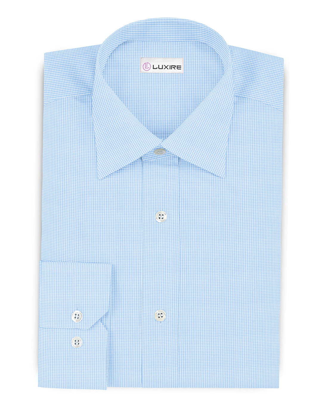 The Finest - Blue Micro Gingham Twill 300/4 - 1