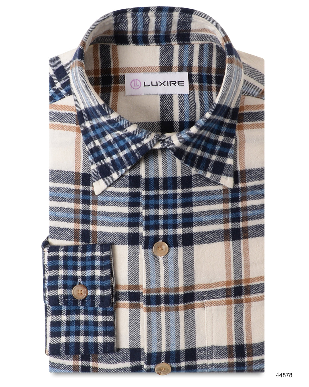 Blue &White Tartan Checks Work Shirt - 1