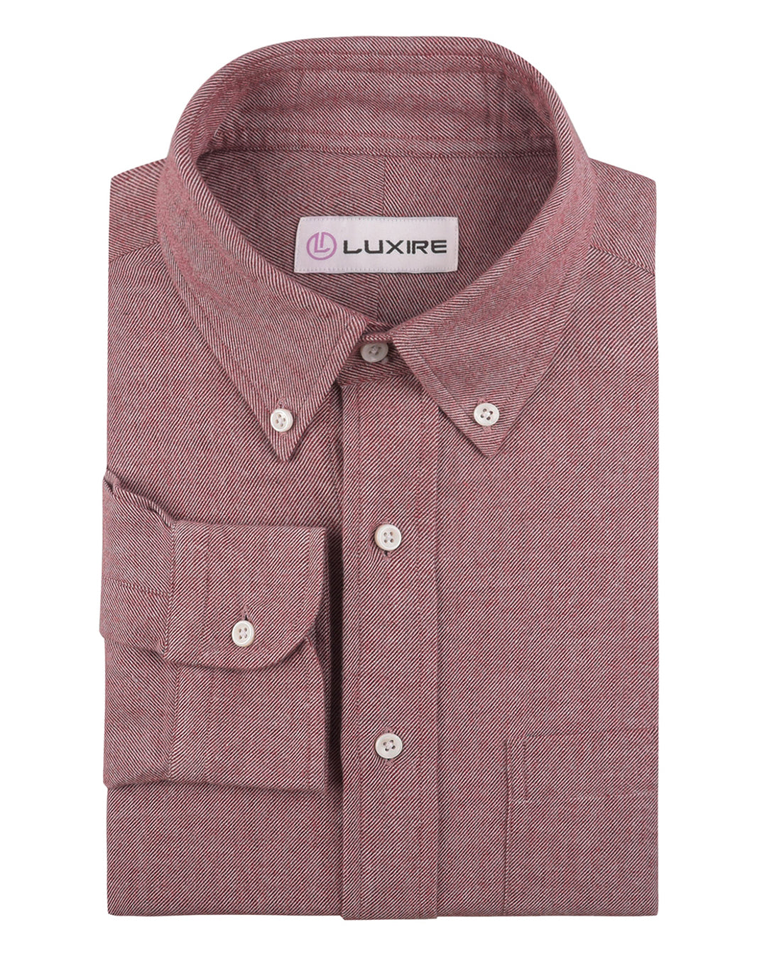 Red Twill Flannel Work Shirt - 1