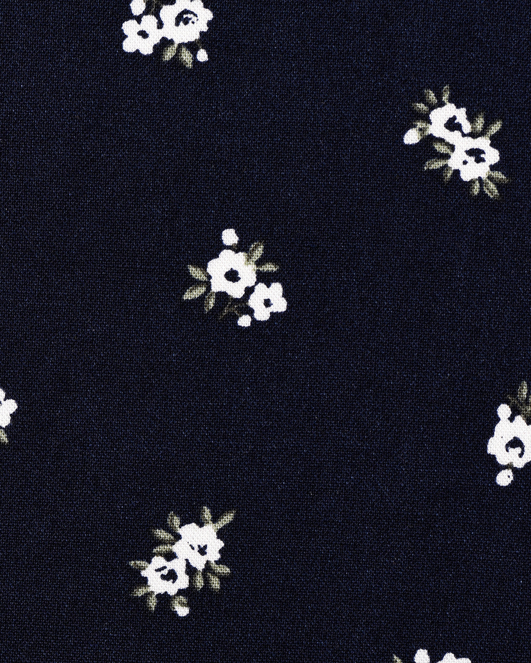 Printed Flower On Dark Navy Shirt - 3