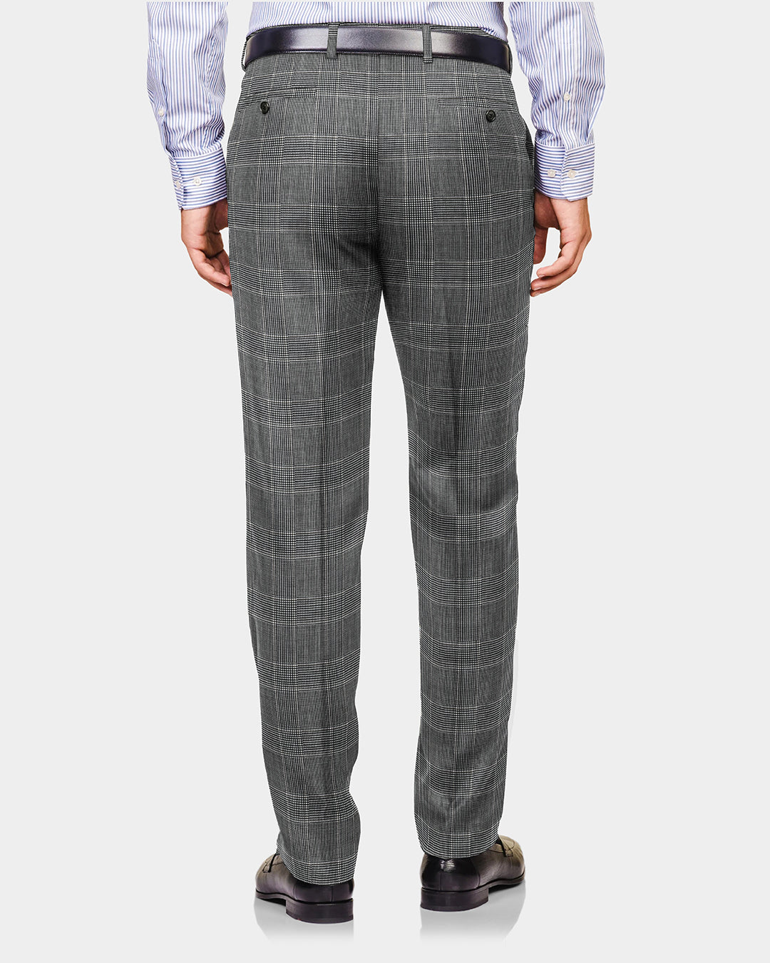 Dugdale Fine Worsted Pant - Grey Prince of Wales with Blue Overcheck - 3