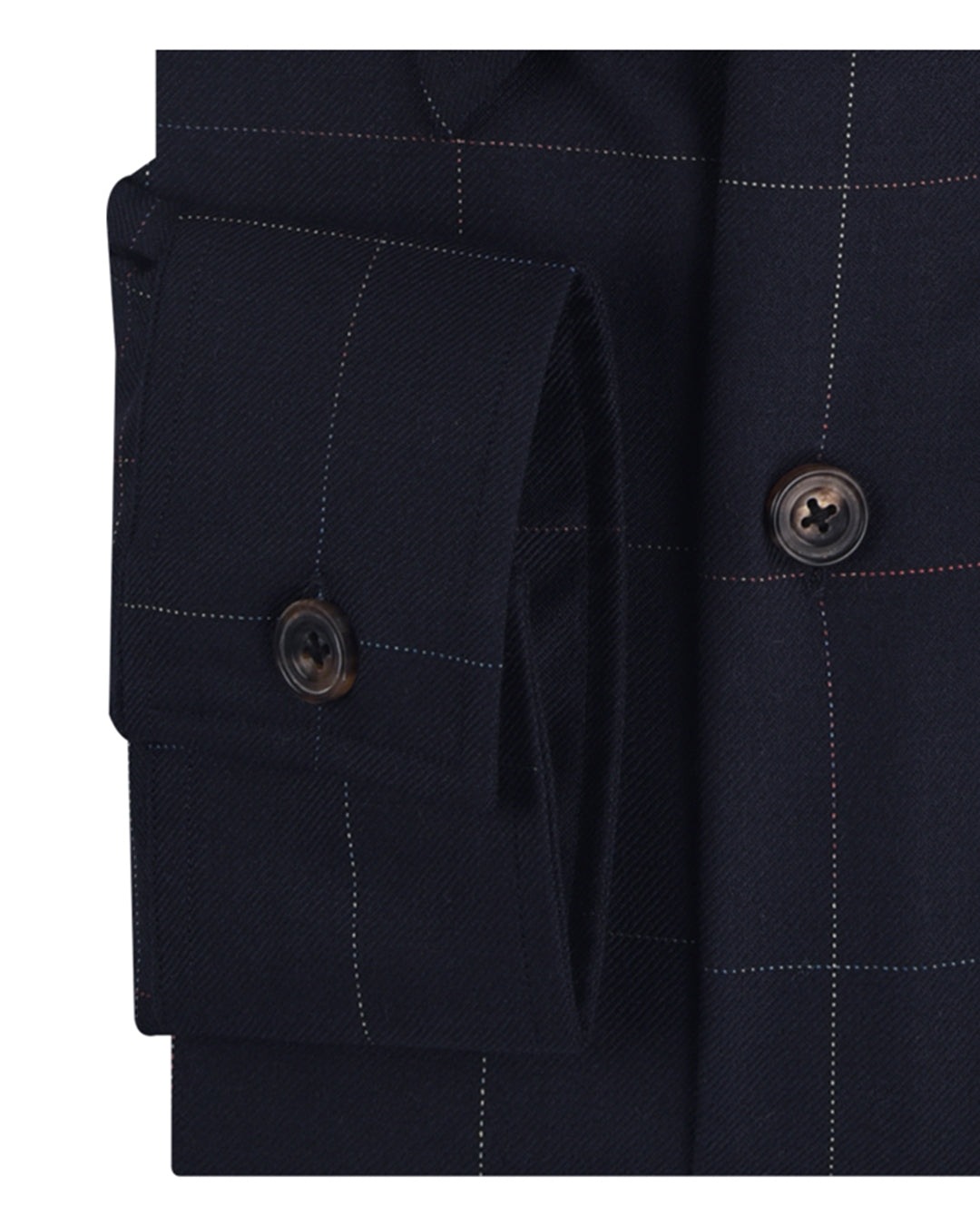 Dugdale Navy Windowpane Twill shirt - 2