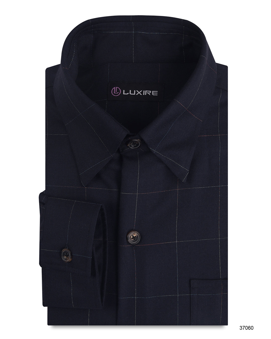 Dugdale Navy Windowpane Twill shirt - 1