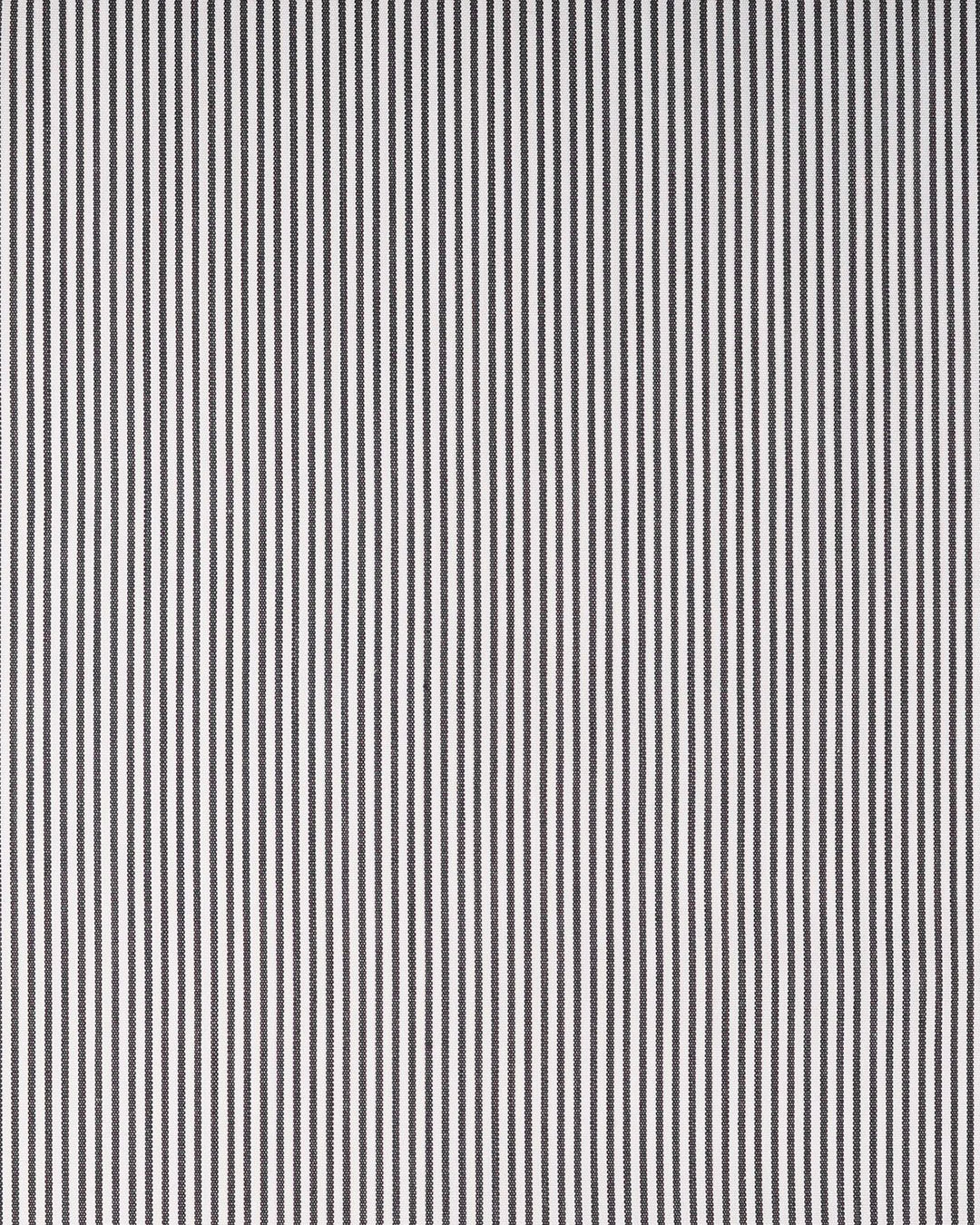 Brembana White Black Hairline Stripes Shirt - 7