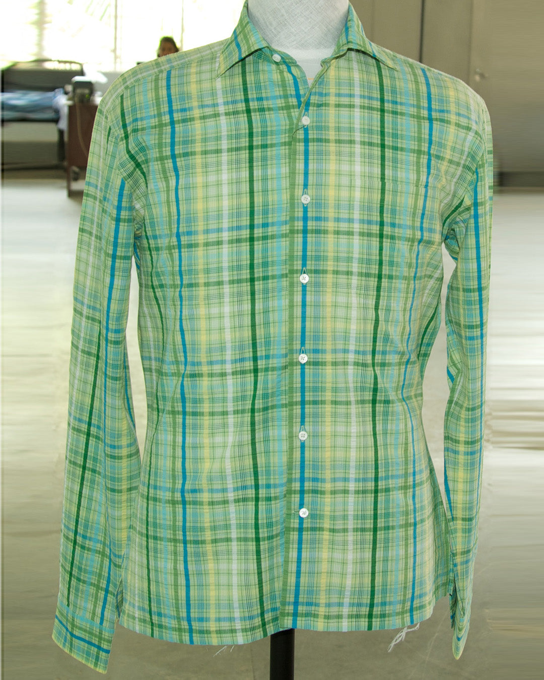 Blue Green Yellow Madras Seersucker - 4