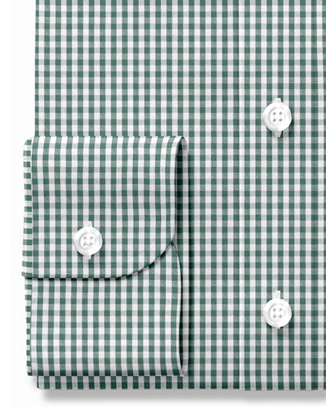 Dark Green White Mini Gingham Checks - 3