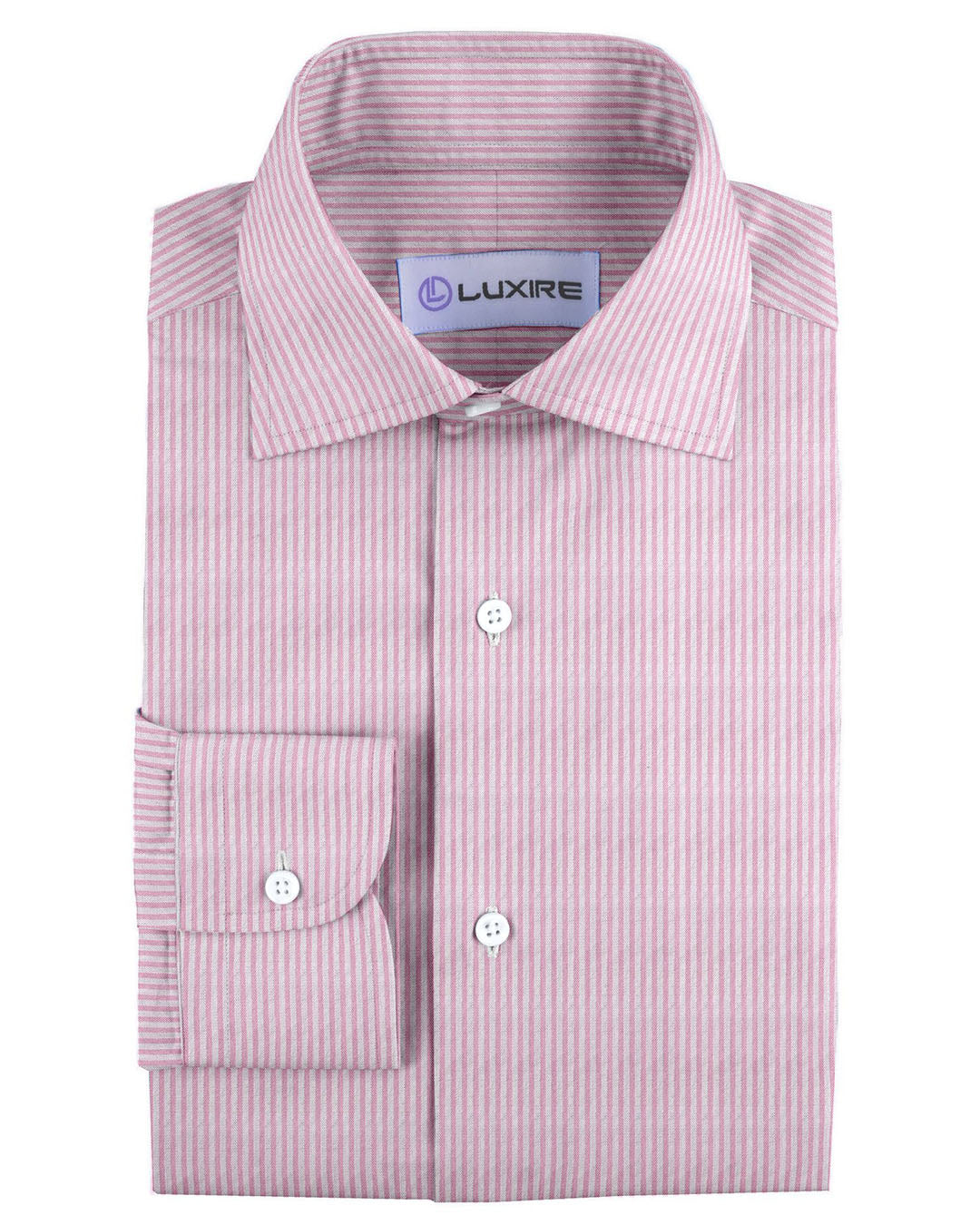 Summer Shirt in Pink White Pin Stripes Seersucker - 1