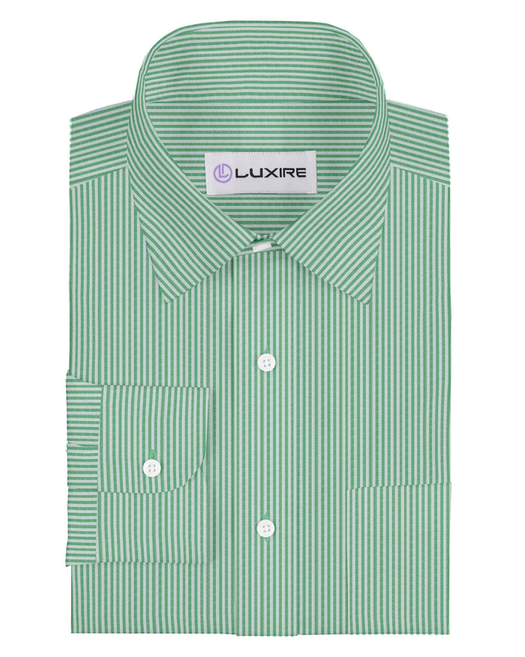 Linen: Green Candy  Stripes - 1