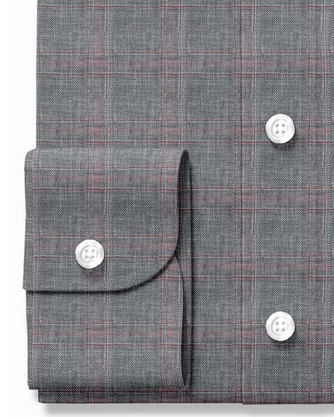 Linen: Grey Red Overchecks - 2