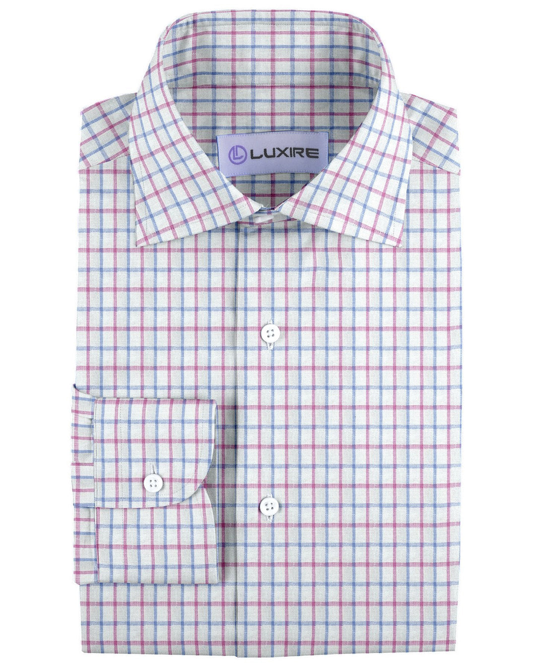 Linen: Pink Blue Tattersall On White - 1
