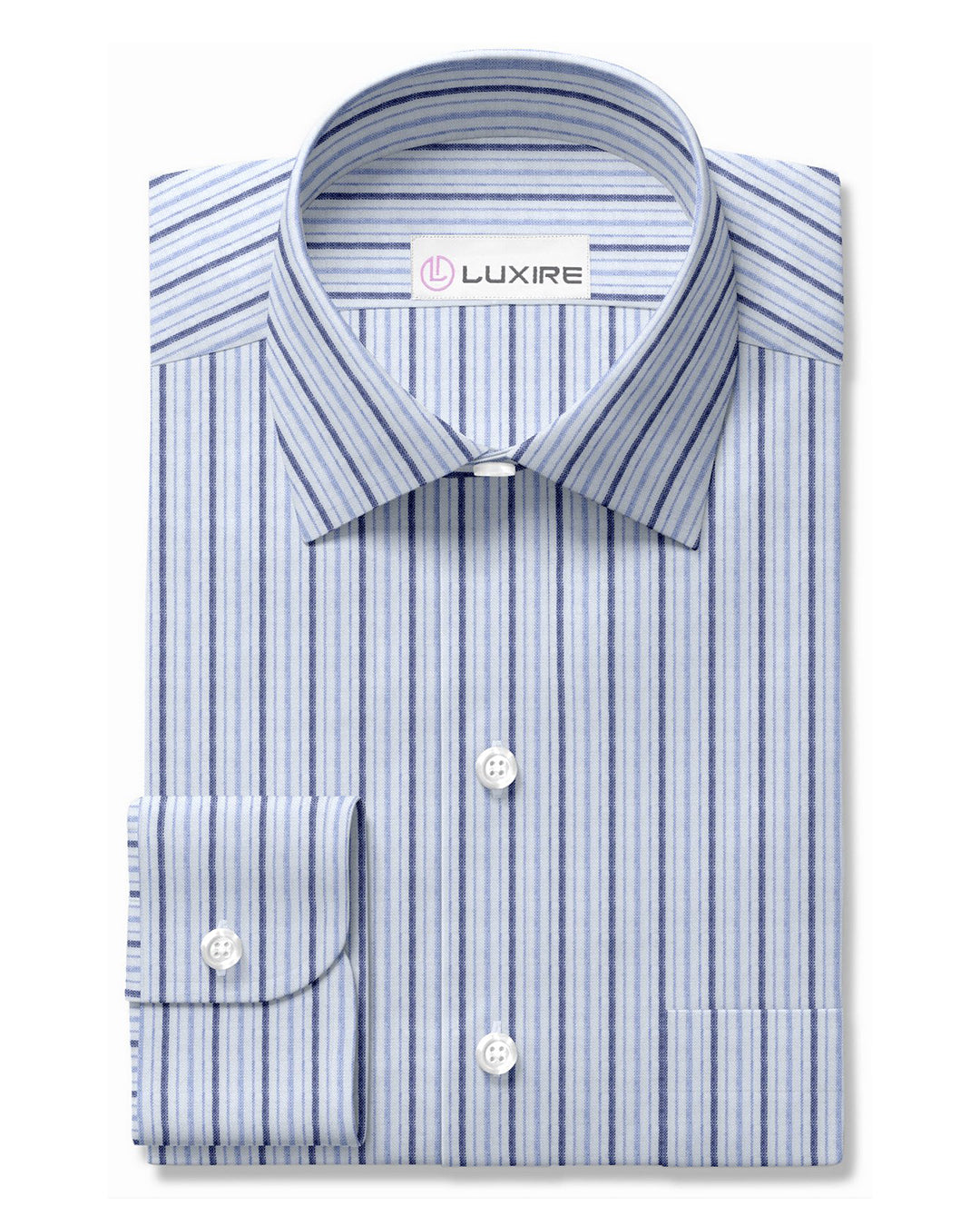 Linen: Shades Of Blue Pencil Stripes - 1
