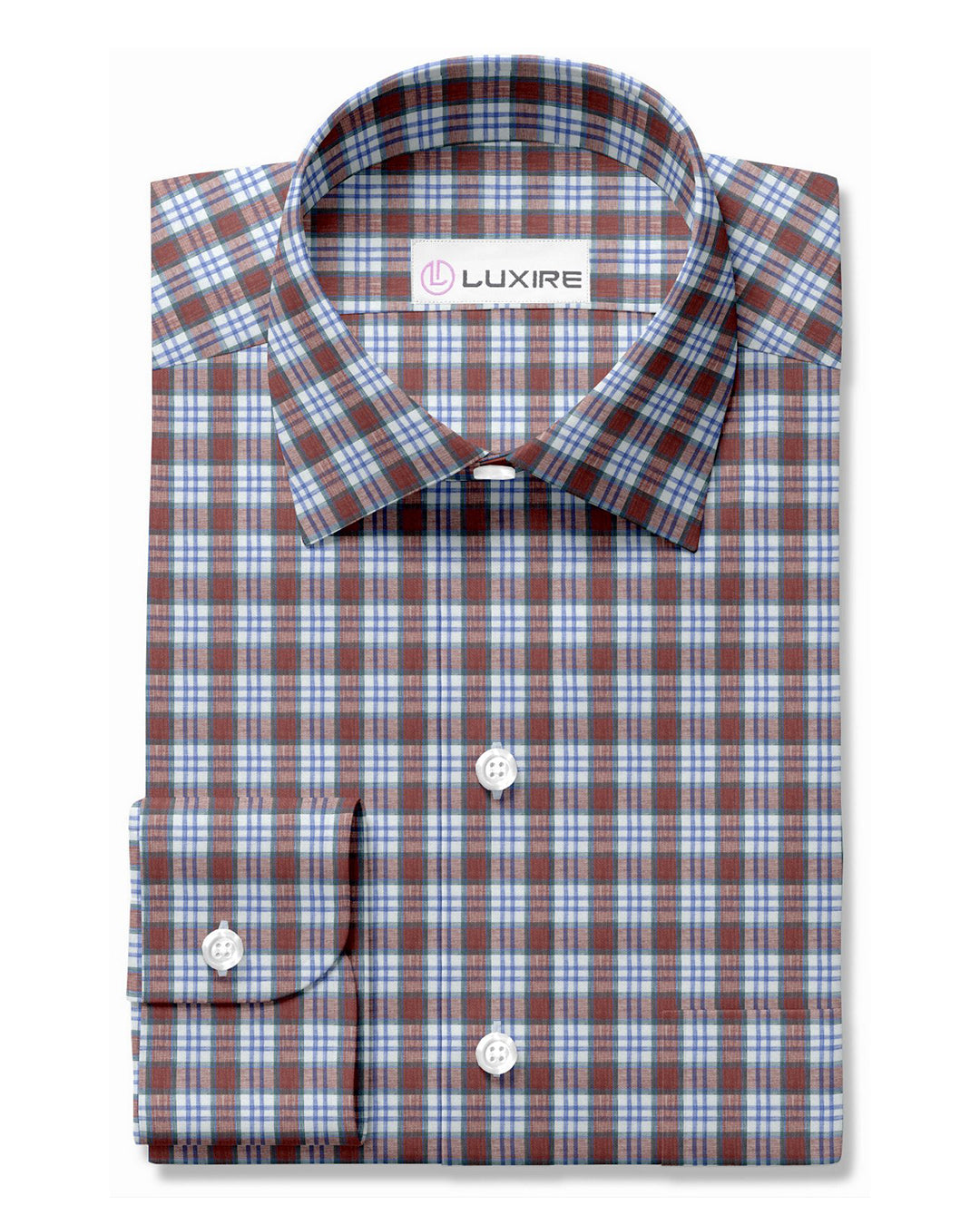 Linen: Blue Red White Madras Tattersall - 1