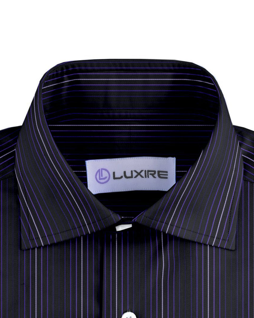 Evening Shirt:Purple Shawdow Stripes on Navy - 2