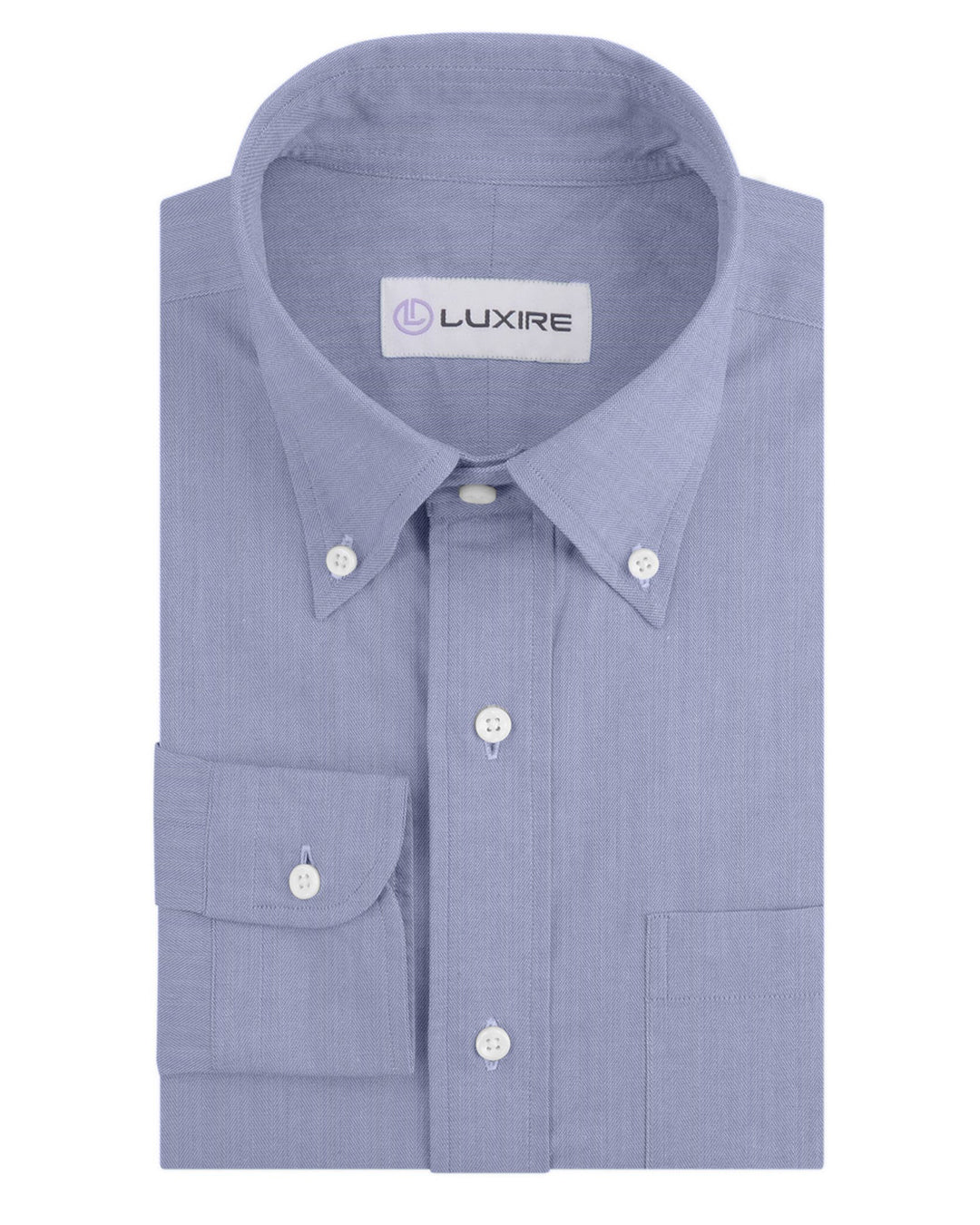 Classic Soft Blue Herringbone - 1