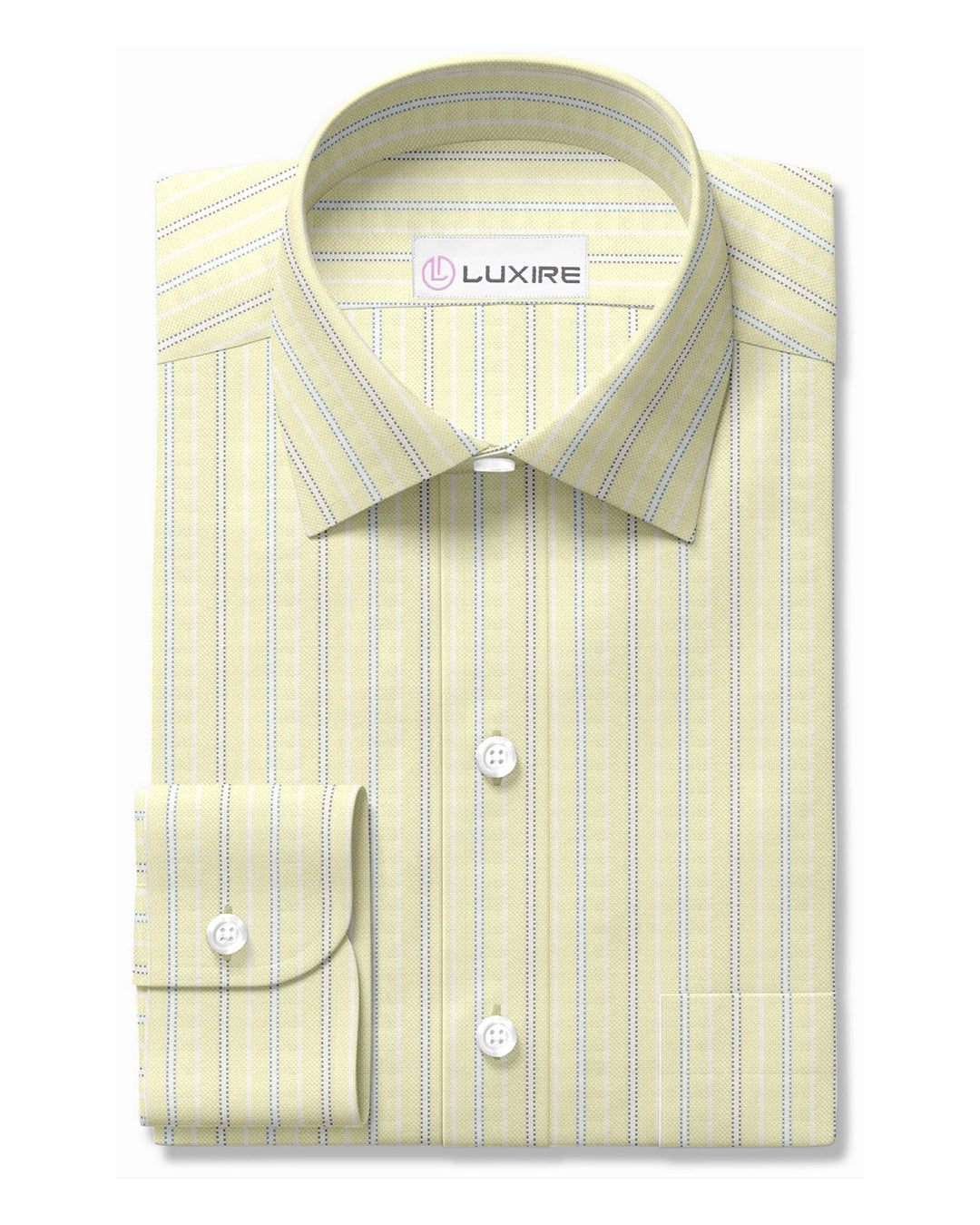 Classic Oxford: Pale Yellow with Blue Stripes - 1
