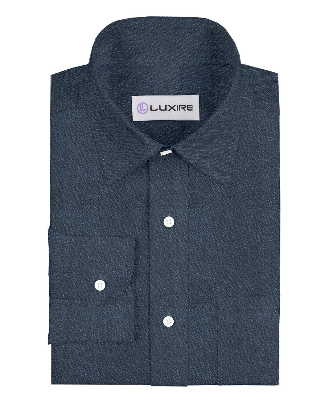 Indigo Herringbone Denim - 1