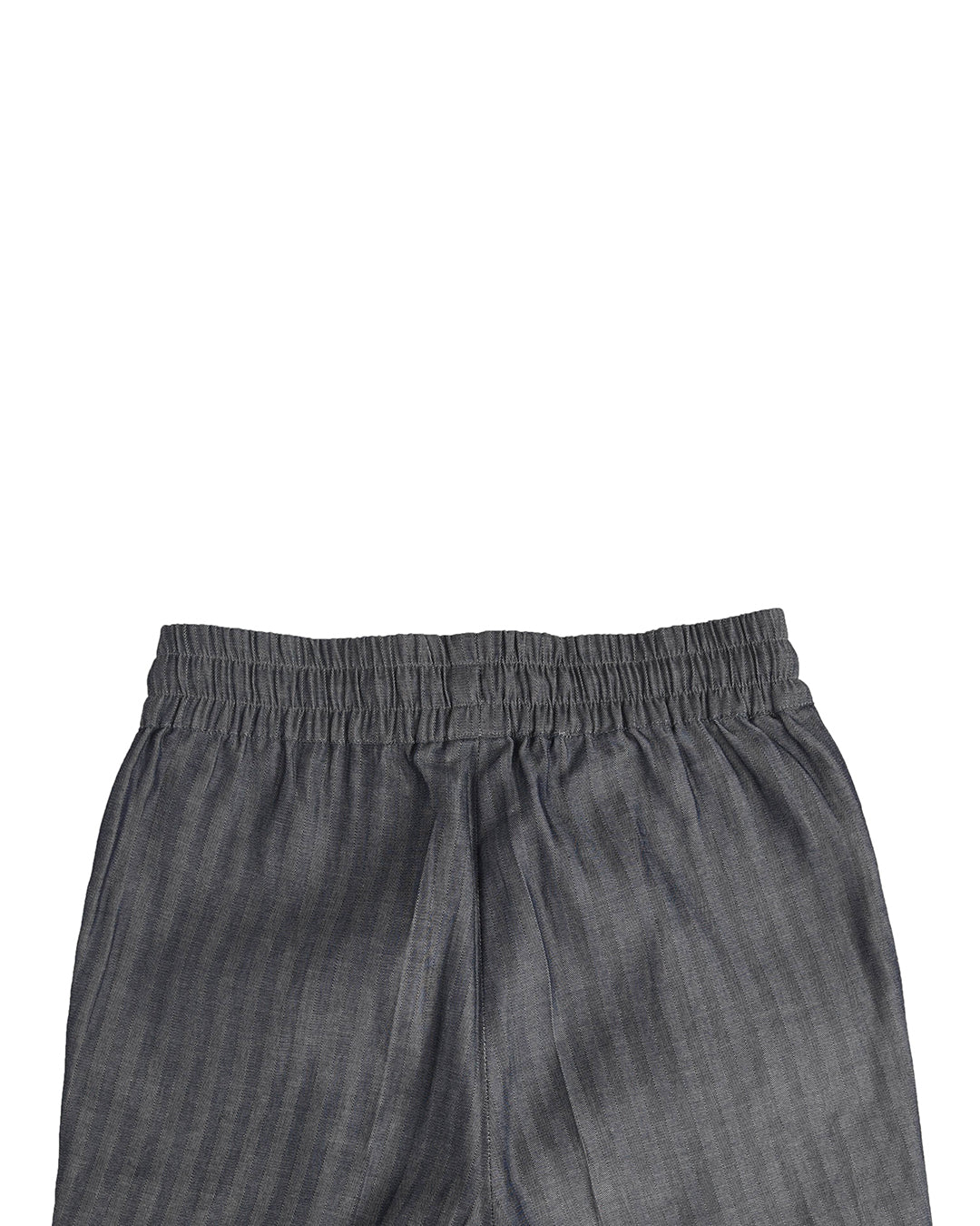 Navy Denim Herringbone Drawstring Pant - 3