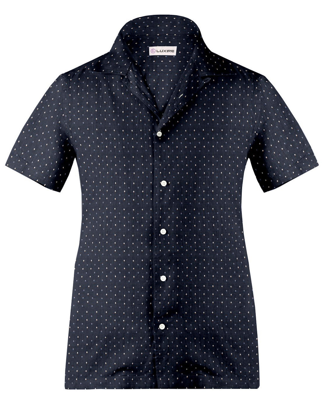 Camp collar PRESET STYLE in Print: Navy Blue Anchor - 1