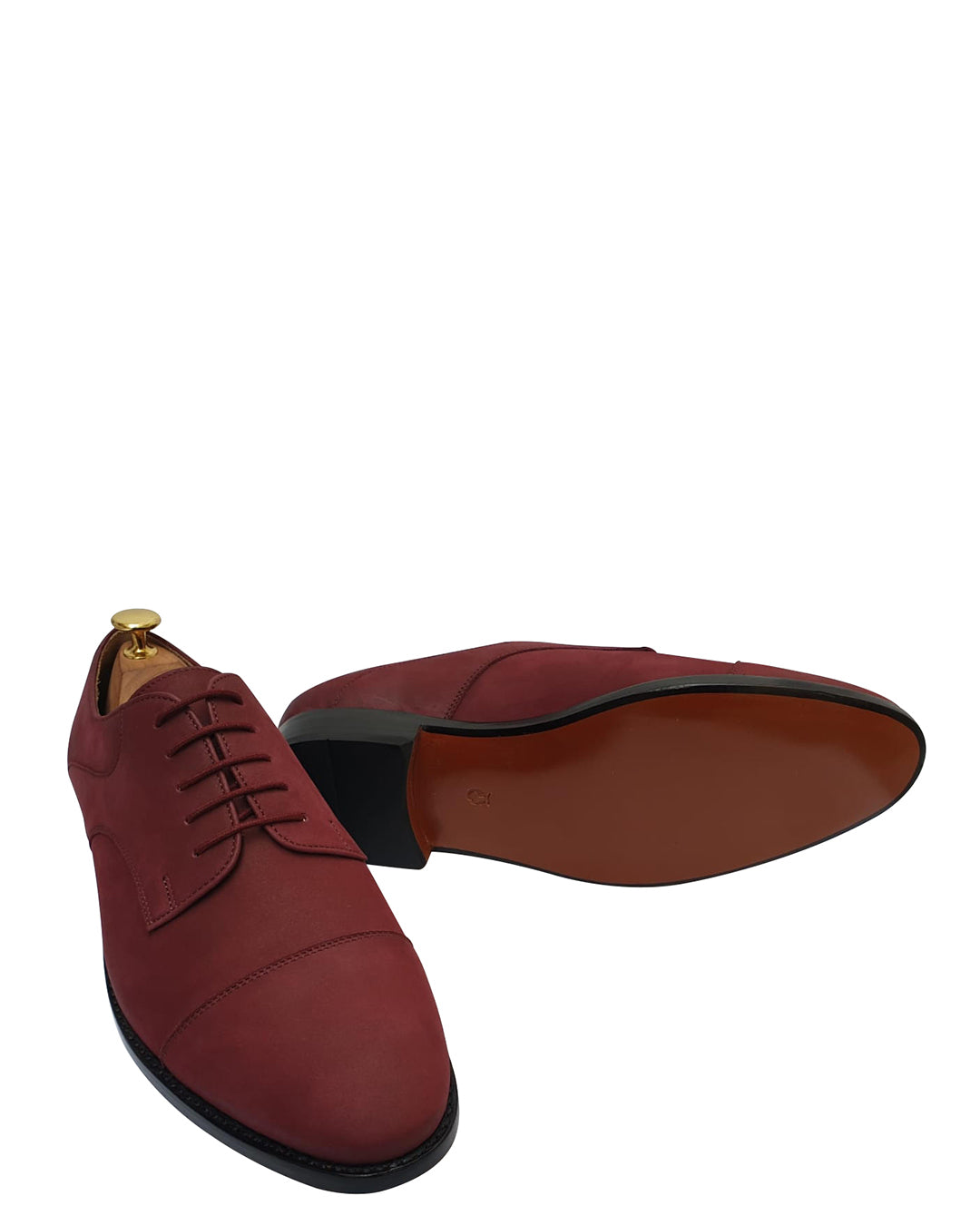 Nubuck Captoe Derby Burgundy - 4