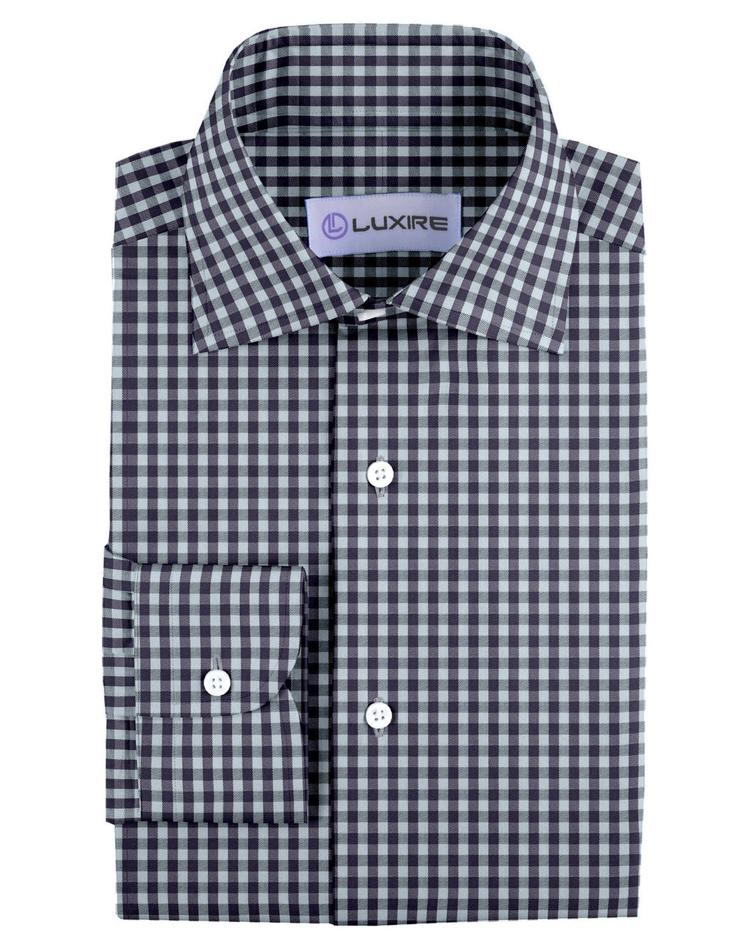Purple Pale Blue Gingham Twill - 1